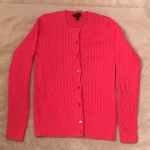 Pink Cable Knit Button-Down Cardigan